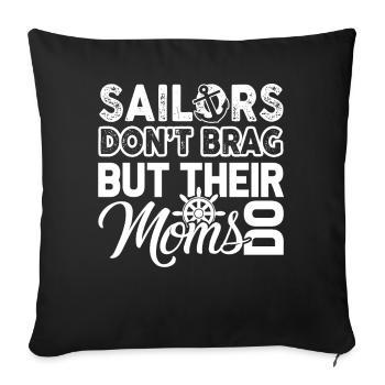 Sailor Proud Sailor Mom - Sofa pillowcase 17,3'' x 17,3'' (45 x 45 cm) - black - Front
