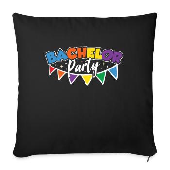 Enterrement de vie de garçon Bachelor bachelorette - Housse de coussin décorative 45 x 45 cm - noir - Devant