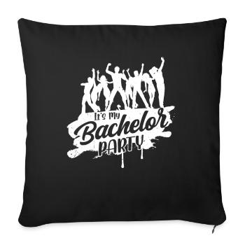 C’est mon enterrement de vie de garçon mariée célibataire - Housse de coussin décorative 45 x 45 cm - noir - Devant