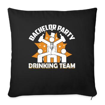 Enterrement de vie de garçon Équipe de consommation d’alcool Bride - Housse de coussin décorative 45 x 45 cm - noir - Devant