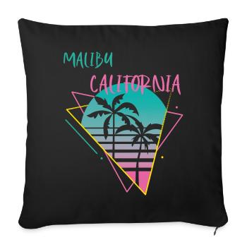 Californie Malibu Palm Ocean Surf - Housse de coussin décorative 45 x 45 cm - noir - Devant