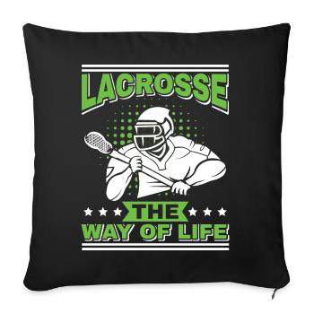 Lacrosse LAX Club Team Players Coaches Fans Coach - Sofa pillowcase 17,3'' x 17,3'' (45 x 45 cm) - black - Front
