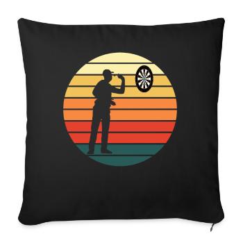 Darts Darts Player Darts Game Retro Vintage Gift - Sofa pillowcase 17,3'' x 17,3'' (45 x 45 cm) - black - Front