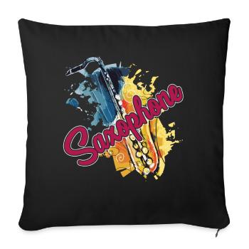 Saxophone Saxophone Watercolor - Sofa pillowcase 17,3'' x 17,3'' (45 x 45 cm) - black - Front