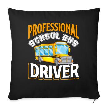 School Bus Driver Professional School Bus Driver - Sofa pillowcase 17,3'' x 17,3'' (45 x 45 cm) - black - Front