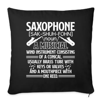 Saxophone Saxophone Definition - Sofa pillowcase 17,3'' x 17,3'' (45 x 45 cm) - black - Front