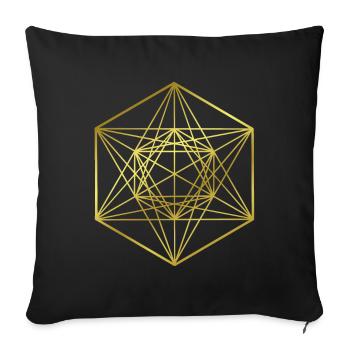 Graphics - graphic design - holy geometry - Sofa pillowcase 17,3'' x 17,3'' (45 x 45 cm) - black - Front