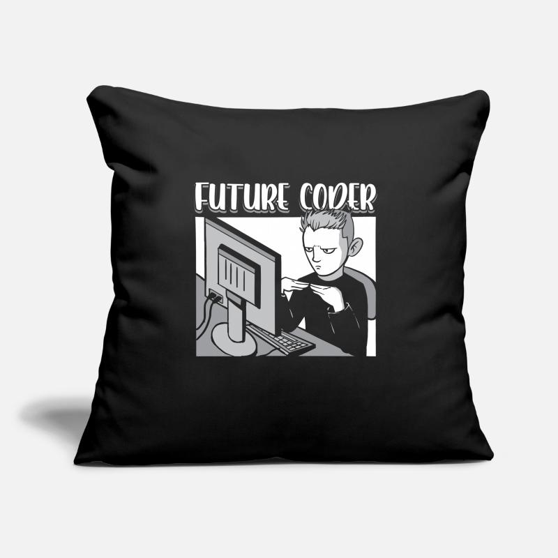 Futur Codeur Étudiant en informatique Programmeur Codage Housse de coussin décorative 45 x 45 cm