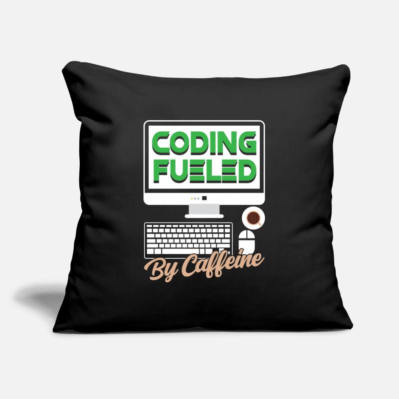 Programmation alimentée par le codage de la caféine Housse de coussin décorative 45 x 45 cm