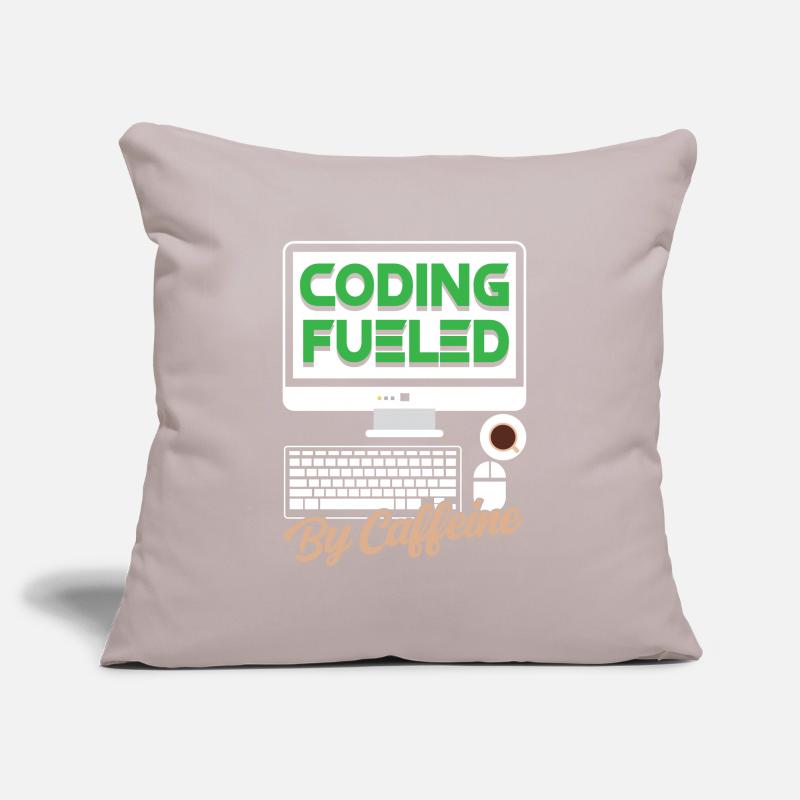 Programming powered by caffeine coding Sofa pillowcase 17,3'' x 17,3'' (45 x 45 cm)