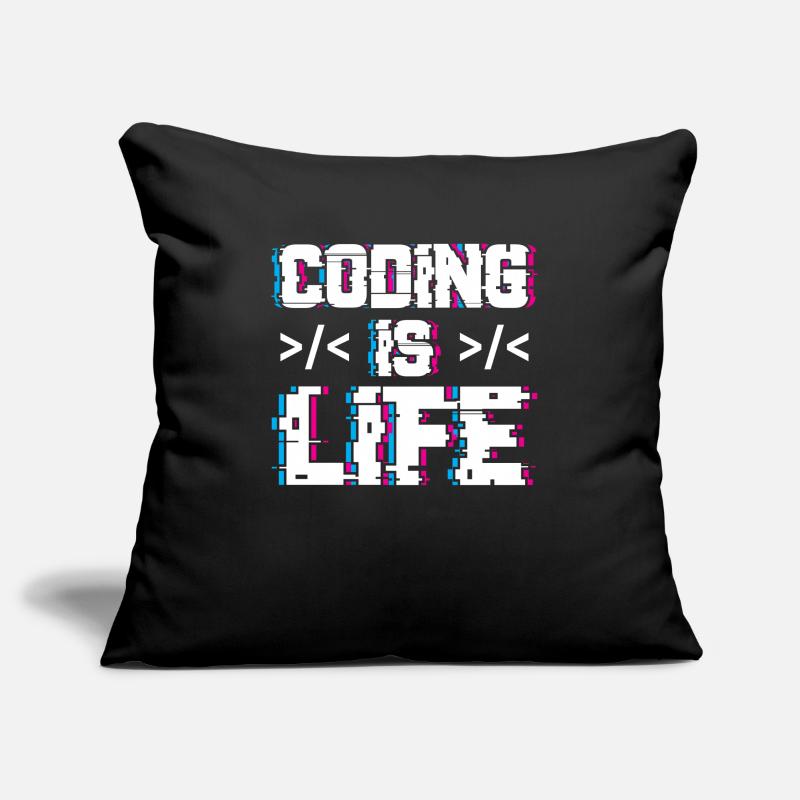 Coding is Life Programmer Coder Code Sofa pillowcase 17,3'' x 17,3'' (45 x 45 cm)