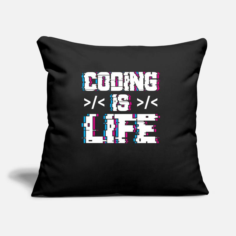 Coding is Life Programmer Coder Code Sofa pillowcase 17,3'' x 17,3'' (45 x 45 cm)