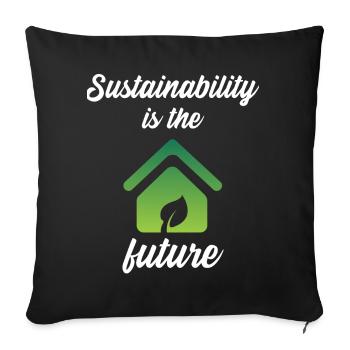 La durabilité est l’avenir - Housse de coussin décorative 45 x 45 cm - noir - Devant