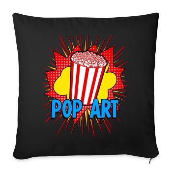 Pop Art Popcorn - Sofa pillowcase 17,3'' x 17,3'' (45 x 45 cm) - black - Front