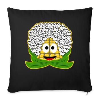 Maïs soufflé - Housse de coussin décorative 45 x 45 cm - noir - Devant