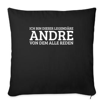 Andre Lustiger Spruch Geburtstag Vorname - Sofakissenbezug 45 x 45 cm - Schwarz - Vorne