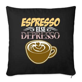 Espresso else Depresso - Housse de coussin décorative 45 x 45 cm - noir - Devant