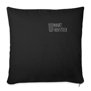 Marktfrühstück Weinfest Schobbe - Sofakissenbezug 45 x 45 cm - Schwarz - Vorne