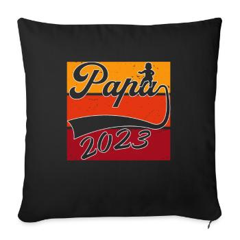 Papa 2023 - Housse de coussin décorative 45 x 45 cm - noir - Devant