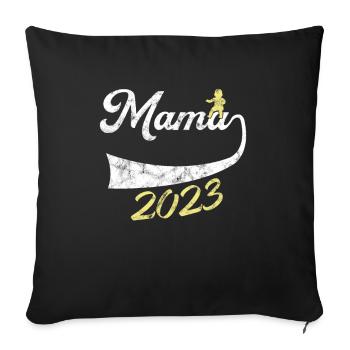 Maman 2023 - Housse de coussin décorative 45 x 45 cm - noir - Devant