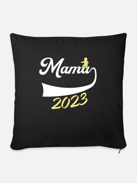 werdende Mama 2023 Geschenk - Sofakissenbezug 45 x 45 cm - Schwarz