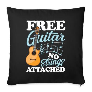 Guitar No Strings Attached - Sofakissenbezug 45 x 45 cm - Schwarz - Vorne