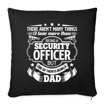 Security Officer Security Officer Dad - Sofa pillowcase 17,3'' x 17,3'' (45 x 45 cm) - black - Front