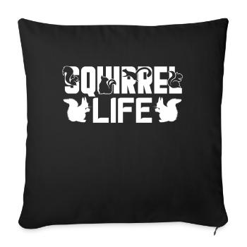 Squirrel Squirrel Life - Sofa pillowcase 17,3'' x 17,3'' (45 x 45 cm) - black - Front