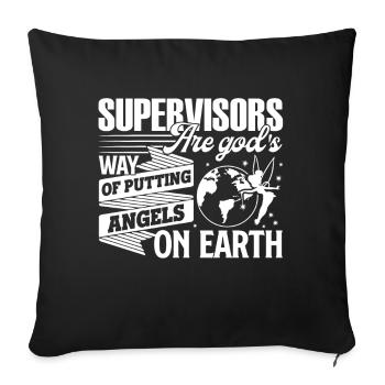 Supervisor Supervisors Angels On Earth - Sofa pillowcase 17,3'' x 17,3'' (45 x 45 cm) - black - Front