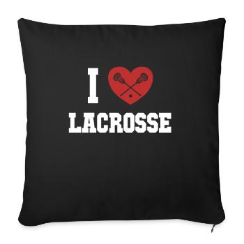 I love Lacrosse Lax Player Polocrosse - Sofa pillowcase 17,3'' x 17,3'' (45 x 45 cm) - black - Front