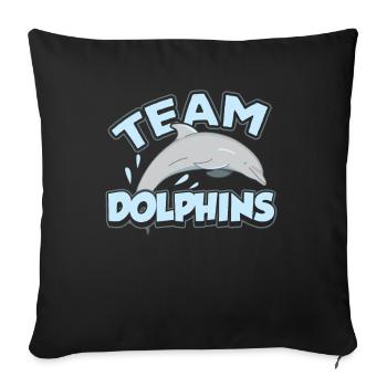 Team Dolphins Dolphin Lovers Dolphin Dolphins - Housse de coussin décorative 45 x 45 cm - noir - Devant