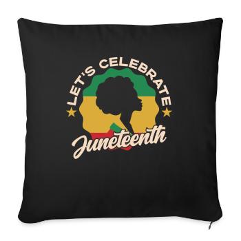 Célébrons le Juneteenth Black African American - Housse de coussin décorative 45 x 45 cm - noir - Devant