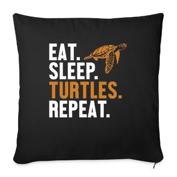 Eat Sleep Turtles Repeat Tortoise - Sofa pillowcase 17,3'' x 17,3'' (45 x 45 cm) - black - Front