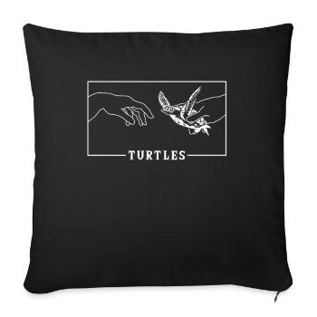 Michel-Ange Création d’Adam Tortues Schildkröte - Housse de coussin décorative 45 x 45 cm - noir - Devant