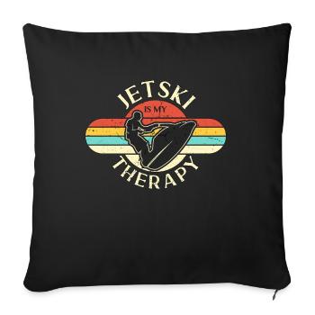 Jet Skiing Jet Ski Therapy Retro Loves Motor Boat - Housse de coussin décorative 45 x 45 cm - noir - Devant