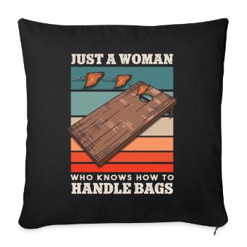 Frauen Sitzsäcke Cornhole - Sofakissenbezug 45 x 45 cm - Schwarz - Vorne