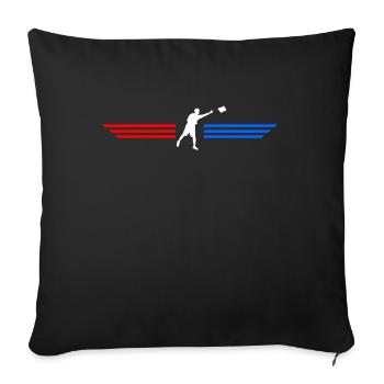 Cornhole Player Blind Hole - Funny Cornhole - Sofa pillowcase 17,3'' x 17,3'' (45 x 45 cm) - black - Front