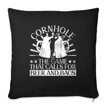 Cornhole Player Beer - Fun Cornhole - Sofa pillowcase 17,3'' x 17,3'' (45 x 45 cm) - black - Front