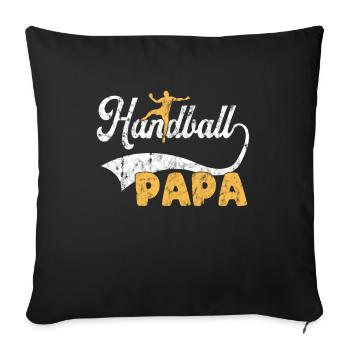Papa Handball - Housse de coussin décorative 45 x 45 cm - noir - Devant