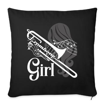 Trombone Trombone Girl - Sofa pillowcase 17,3'' x 17,3'' (45 x 45 cm) - black - Front