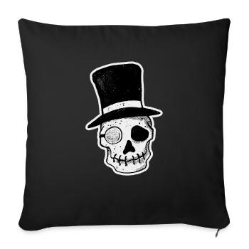 Mr. Dead Gentleman Totenkopf Halloween Magier - Sofakissenbezug 45 x 45 cm - Schwarz - Vorne