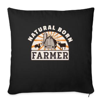 Born Farmer Retro Farmer Funny Farmer - Sofa pillowcase 17,3'' x 17,3'' (45 x 45 cm) - black - Front