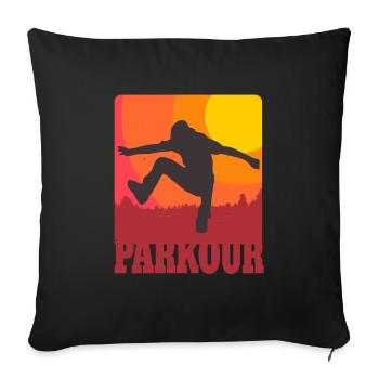 Parkour Urban Freerunning Retro Freerunner - Housse de coussin décorative 45 x 45 cm - noir - Devant