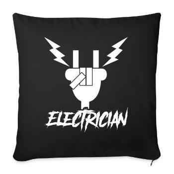 Électricien Électricien - Housse de coussin décorative 45 x 45 cm - noir - Devant