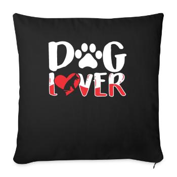 Amoureux des chiens Chiot animal amoureux des chiens Dictons - Housse de coussin décorative 45 x 45 cm - noir - Devant