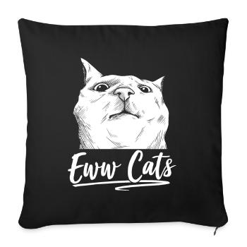 yuck cats dog lover puppy sayings animal - Sofa pillowcase 17,3'' x 17,3'' (45 x 45 cm) - black - Front