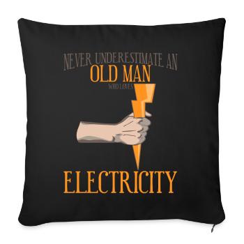Électricien Electronique Technicien en génie électrique - Housse de coussin décorative 45 x 45 cm - noir - Devant