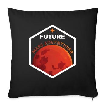 Future Mars Adventurer Astronaut Planet - Housse de coussin décorative 45 x 45 cm - noir - Devant