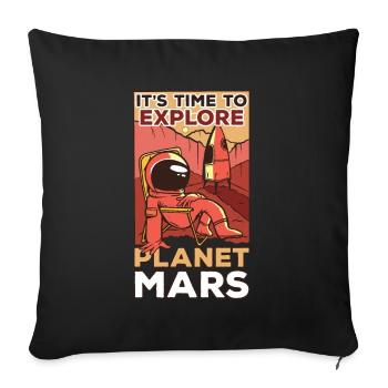 Il est temps d’explorer la planète Mars - Housse de coussin décorative 45 x 45 cm - noir - Devant