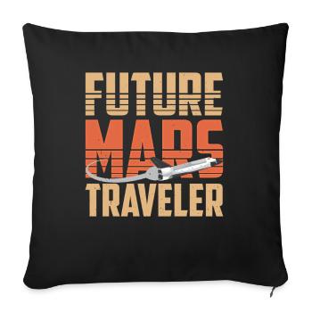 Futur voyageur Mars astronaute planète Mars - Housse de coussin décorative 45 x 45 cm - noir - Devant